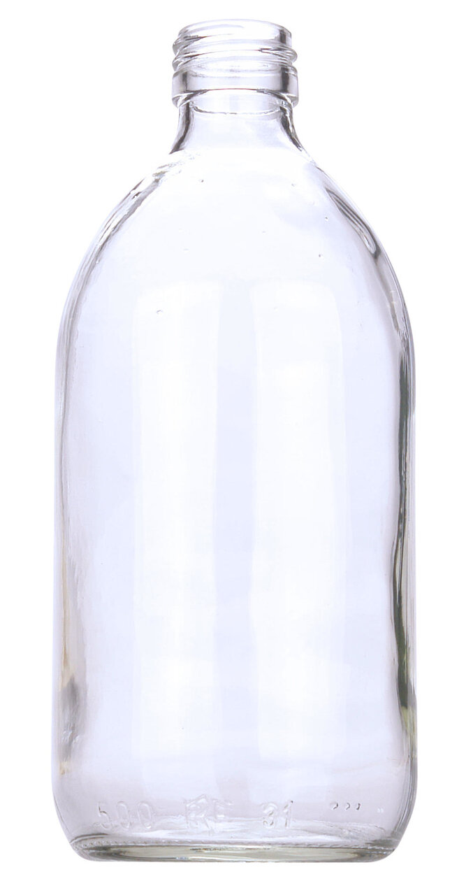 Glazen Medicijn / Siroop Fles Helder 500ml