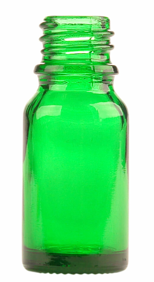Flacon compte-gouttes en verre vert 10ml à vis DIN18
