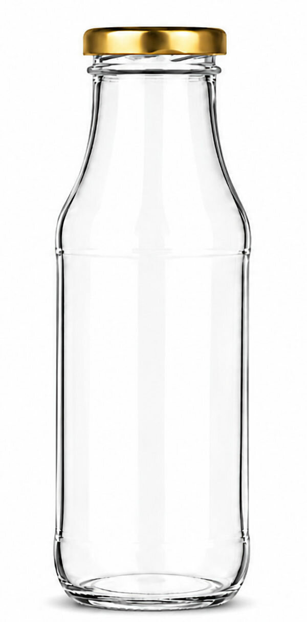 Sapfles 250 ml helder glas met gouden TO43 Twist-Off deksel