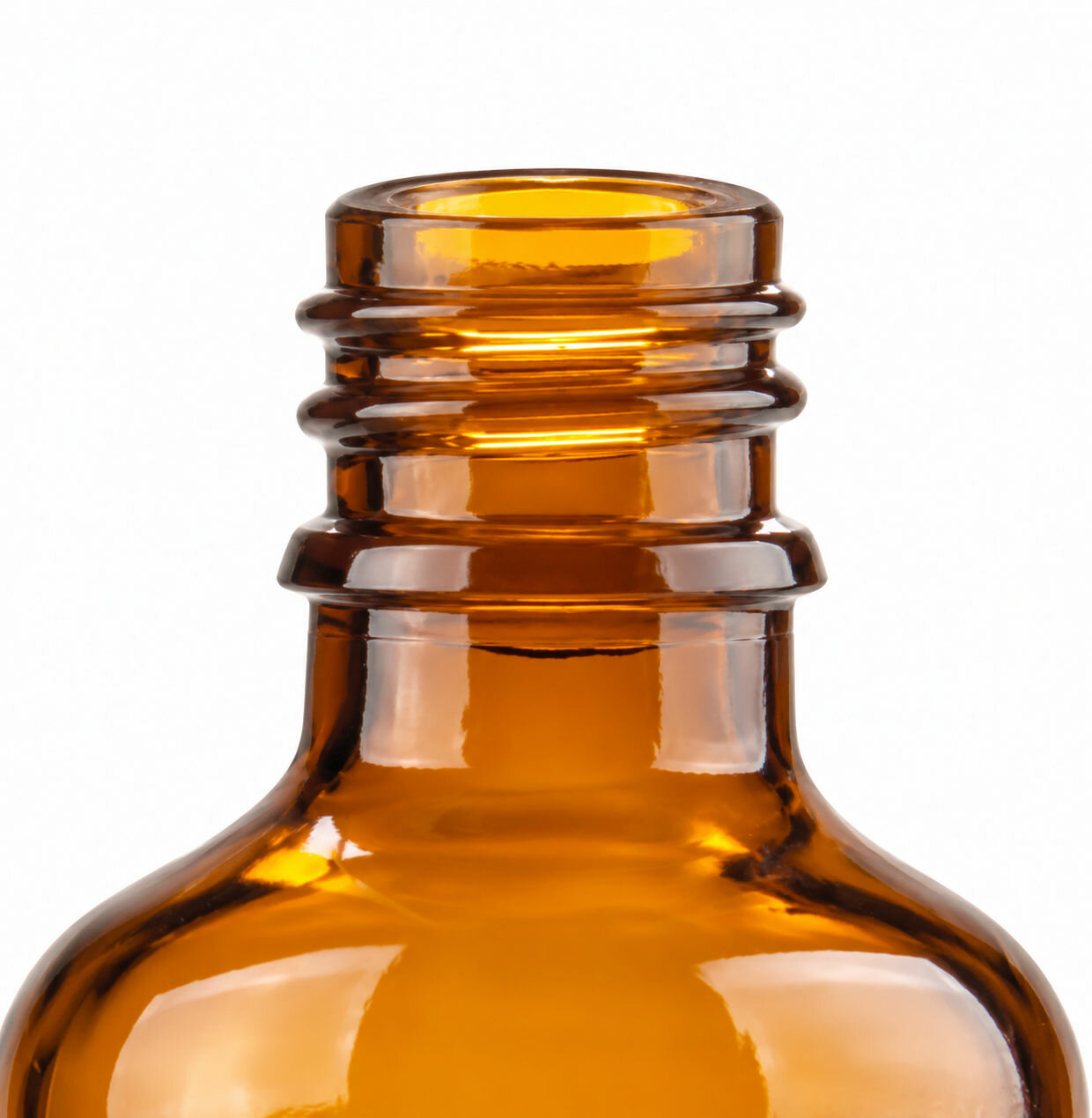 Hals Druppelflesje 100 ml amberkleurig bruin glas met DIN 18-schroefhals