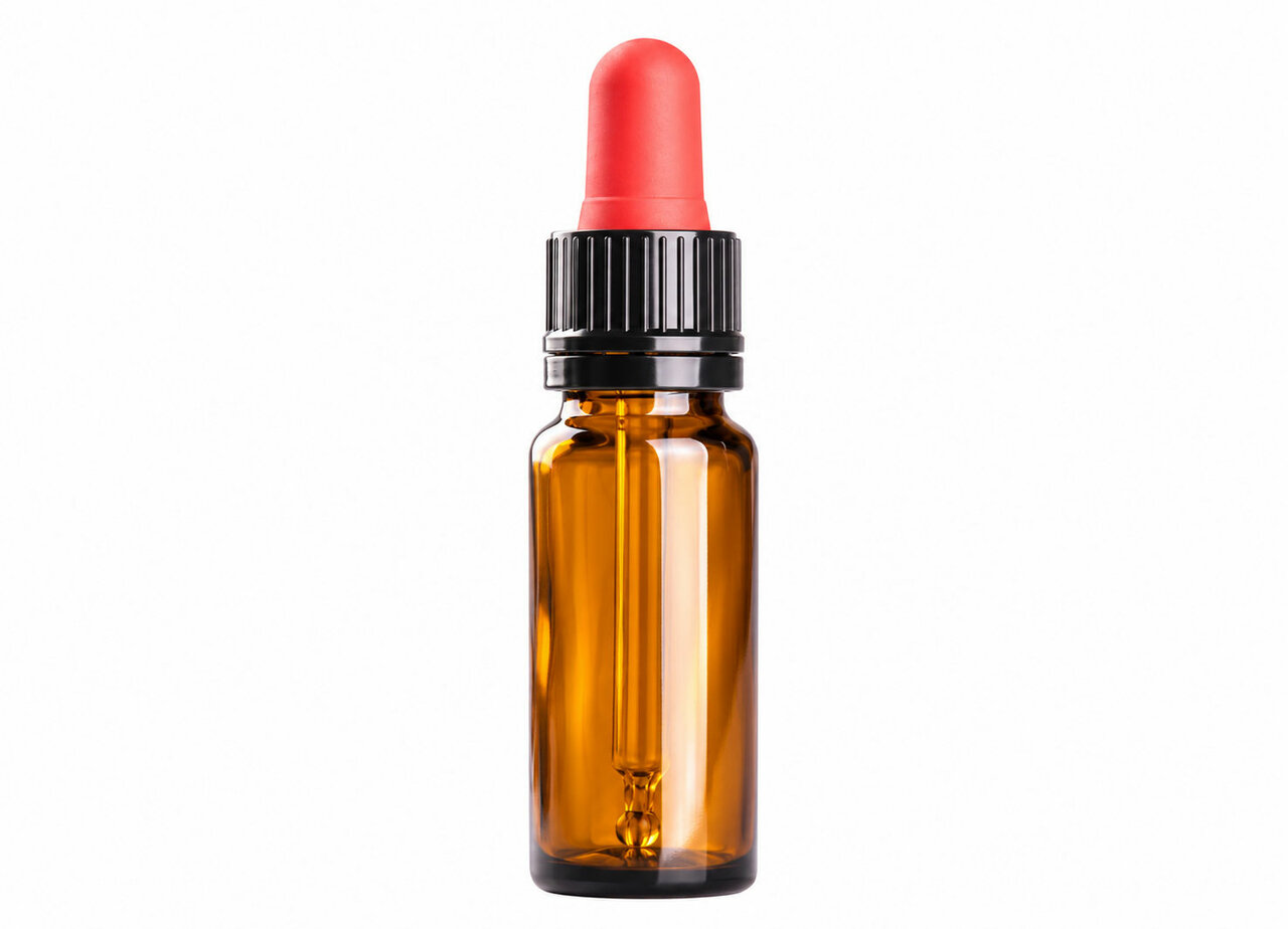 Pipetflesje 20 ml van amberkleurig bruin glas met glazen pipet en garantiesluiting