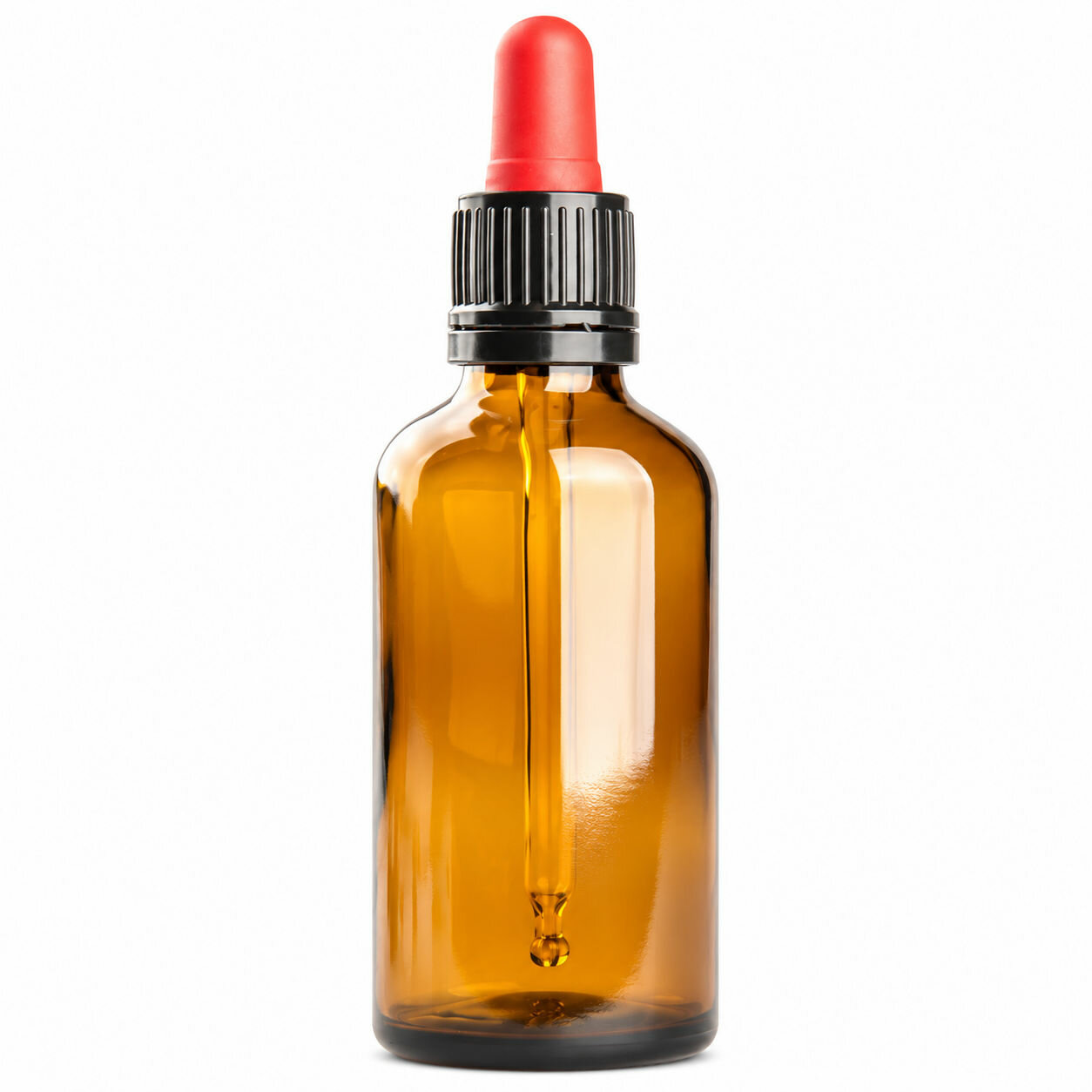 Pipetflesje 100 ml amber bruin glas met glazen pipet en garantiesluiting