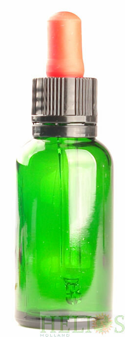 Tray 110 groene flesjes 30ml met rood/zwart pipet
