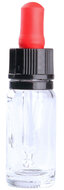10ml helder glazen flesje met rood/zwart pipetten met garantiesluiting  