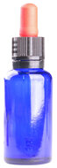 30ml Kobalt Blauw glas flesje met rood/zwart pipetten met garantiesluiting  