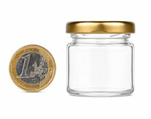 jampot 50ml met goudkleurig deksel