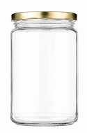 jampot 638ml met goudkleurig deksel