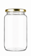 Jampot 1000ml met goudkleurig deksel
