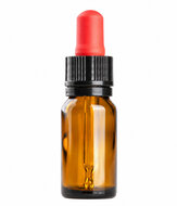 Pipetflesje 15 ml van amberkleurig bruin glas met glazen pipet en garantiesluiting