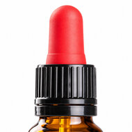 Glazen pipet met garantiesluiting voor een amberkleurig pipetflesje van 20 ml