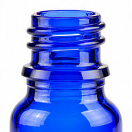 Druppelflesje 5 ml kobaltblauw glas DIN 18 met schroefhals zonder dop