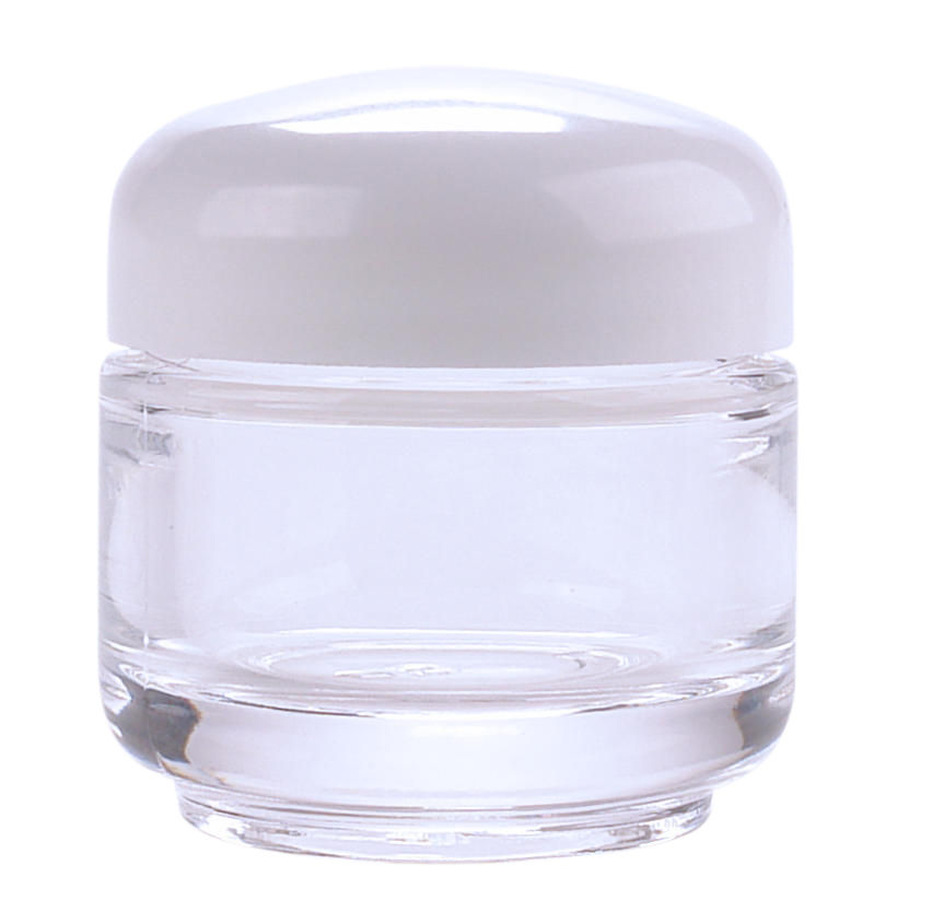 Crèmepot Helder Glas op voet 50ml met Deksel