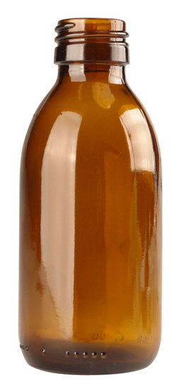 Medicijnfles / Siroopfles 150ml GLAS Amber Obus 28/410