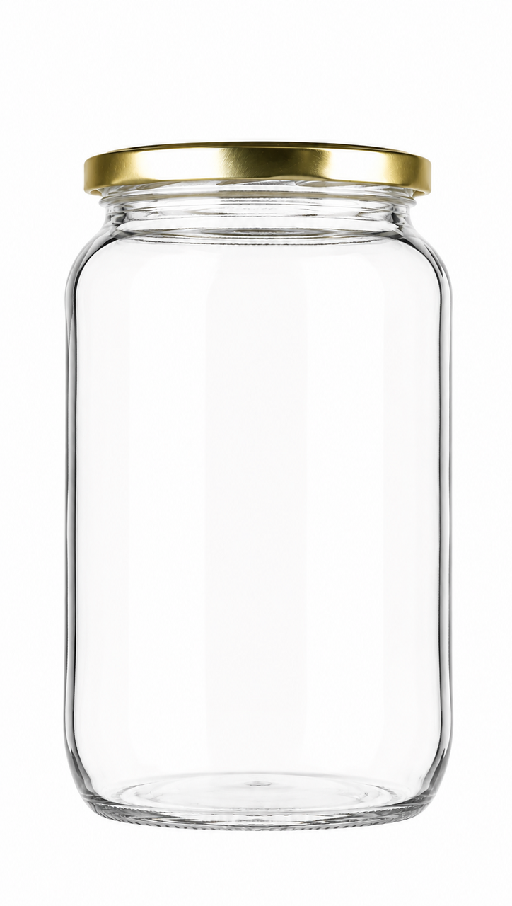 Jampot 1000ml met goudkleurig deksel