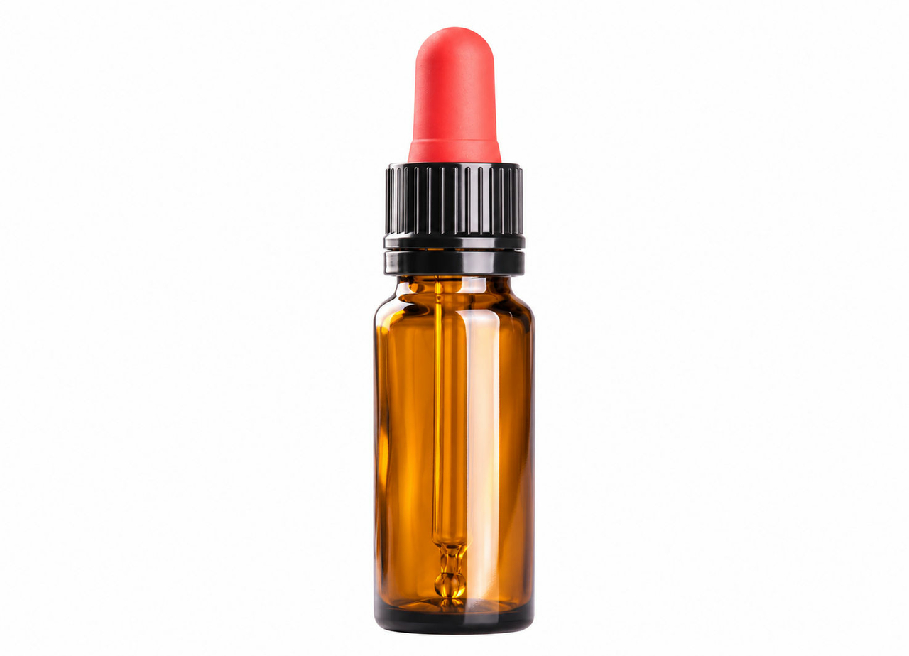Pipetflesje 20 ml van amberkleurig bruin glas met glazen pipet en garantiesluiting