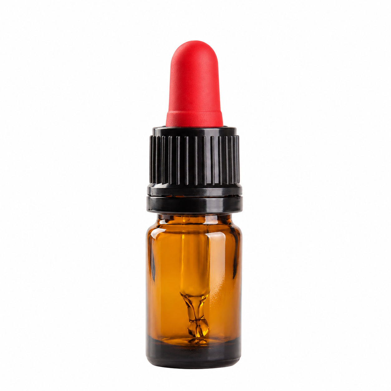 Pipetflesje 5 ml van amberkleurig bruin glas met glazen pipet en garantiesluiting