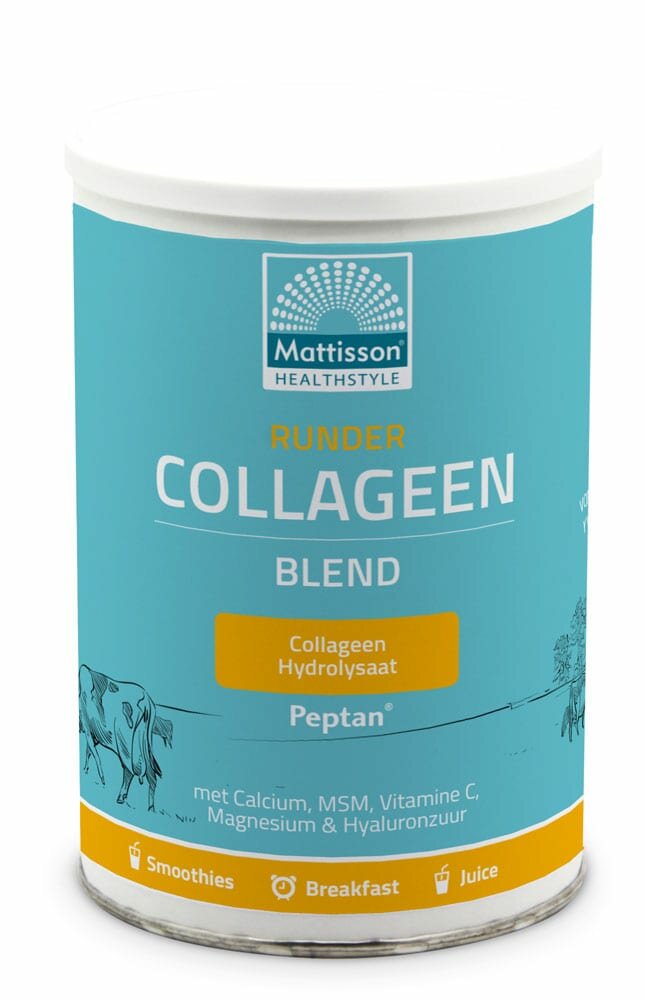 Runder Collageen Peptides Hydrolysaat Peptan&reg; met Calcium, MSM, Vitamine C, Magnesium en Hyaluronzuur.