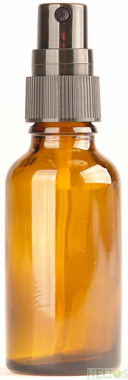 Fles 30ml amber met Zwarte Spraydop / Verstuiver