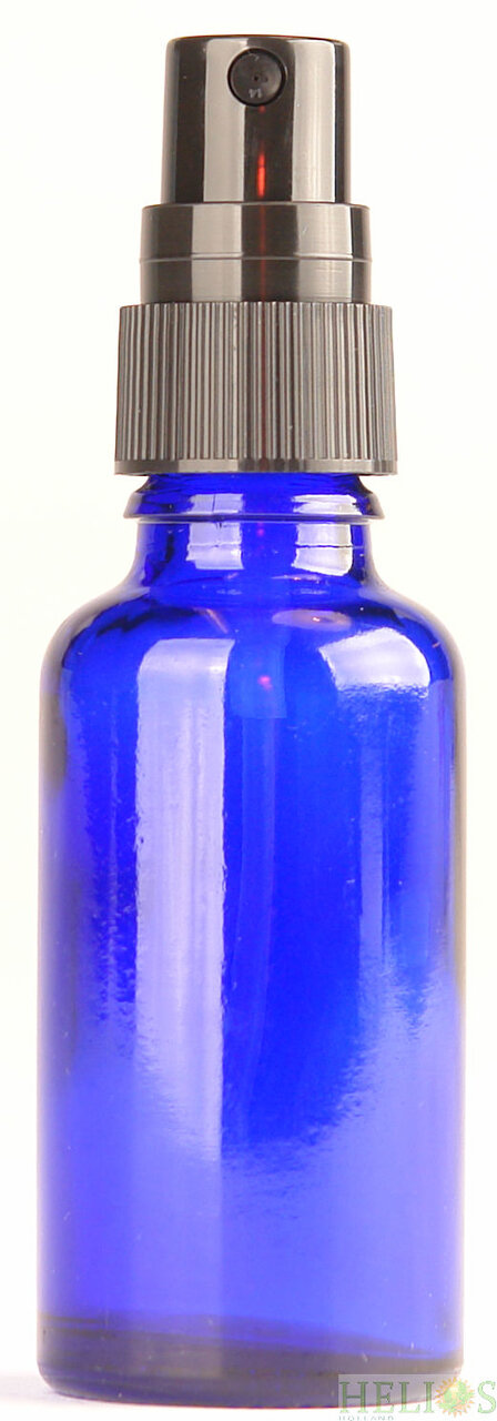 Fles 30ml blauw met Zwarte Spraydop / Verstuiver