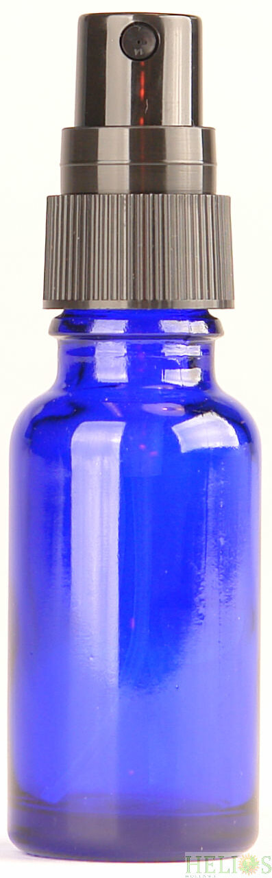 Fles 20ml blauw met Zwarte Spraydop / Verstuiver