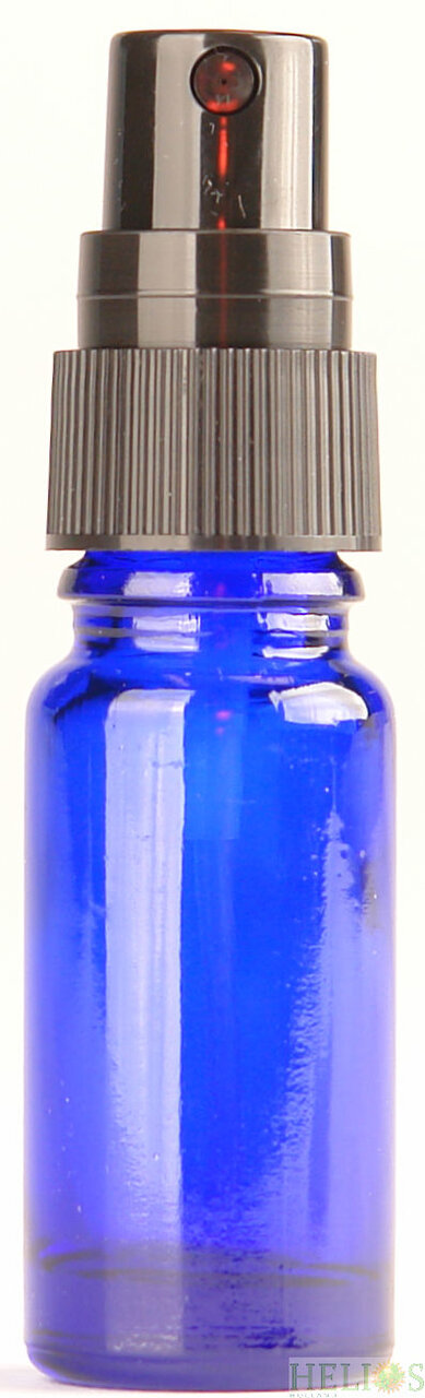 Fles 10ml blauw met Zwarte Spraydop / Verstuiver