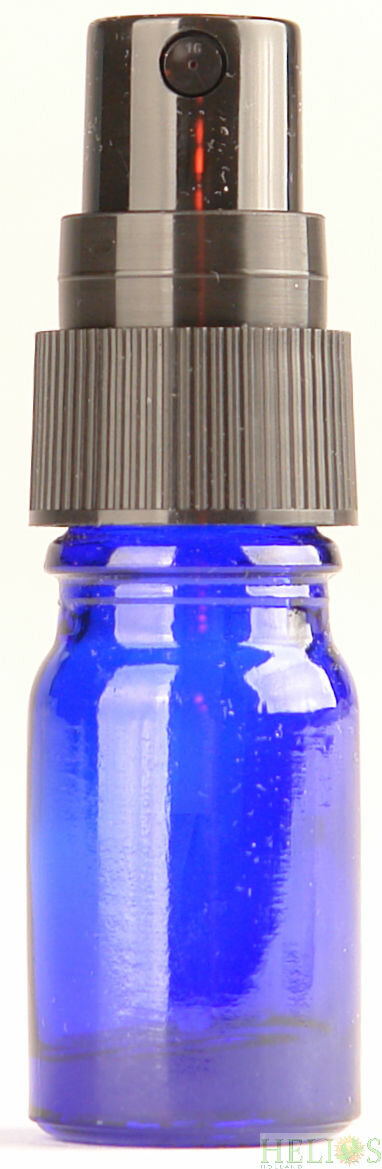 Fles 5ml blauw met Zwarte Spraydop / Verstuiver