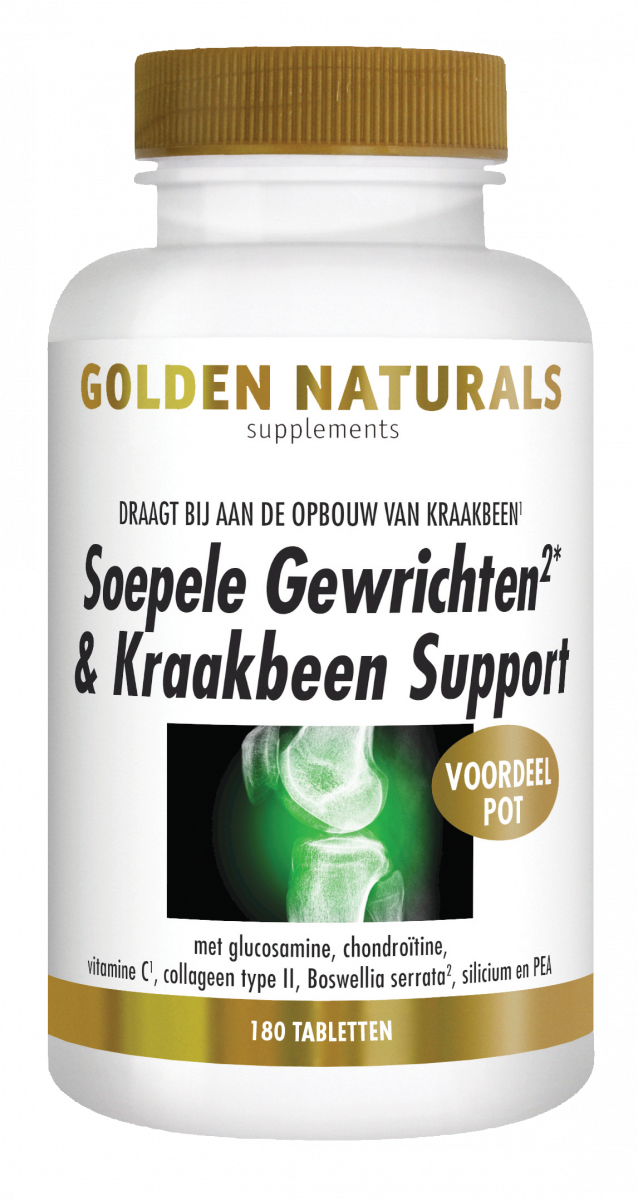 Golden Naturals Soepele Gewrichten &amp; Kraakbeen Support 180 tabletten