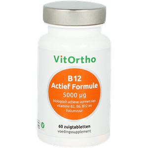 B12 Actief Formule 5000 mcg - 60 zuigtabletten - Vitortho