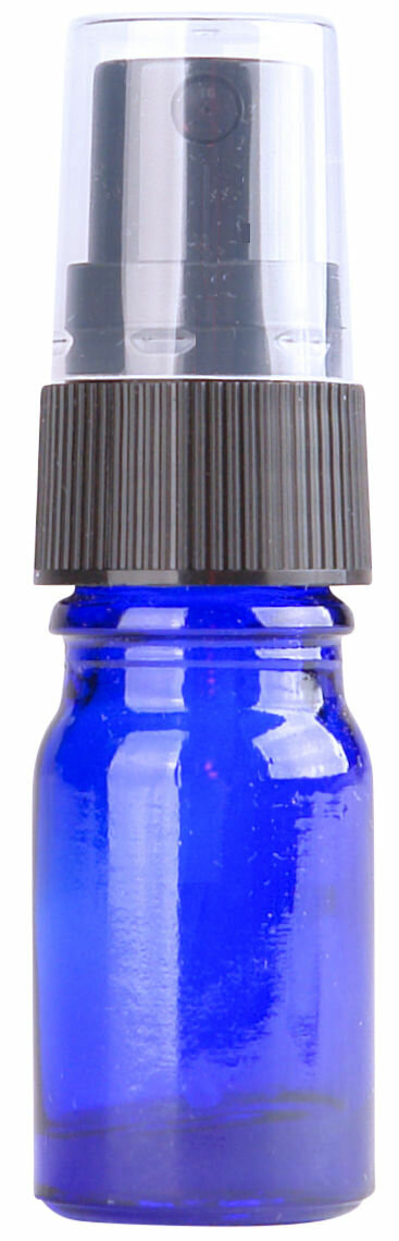 Fles 5ml blauw met Zwarte Spraydop / Verstuiver