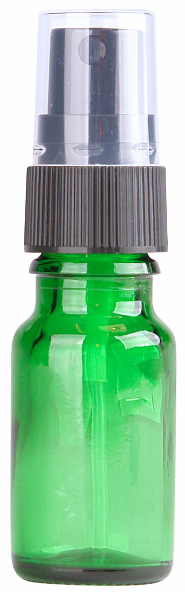 Fles 10ml groen met Zwarte Spraydop / Verstuiver