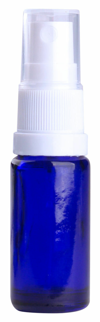 Fles 10ml blauw met Witte Spraydop / Verstuiver
