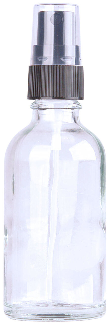 Fles 50ml helder met Zwarte Spraydop / Verstuiver