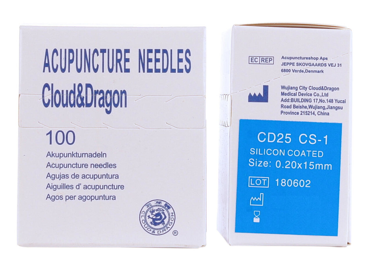 Cloud &amp; Dragon Gesiliconiseerde Acupunctuurnaald - 0,20x15mm - 100st