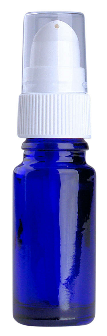 Fles 10ml blauw met Serum pompje / Dispenser