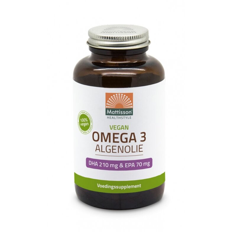 Vegan Omega-3 Algenolie - DHA 210mg &amp; EPA 70mg - 120 capsules - Mattisson