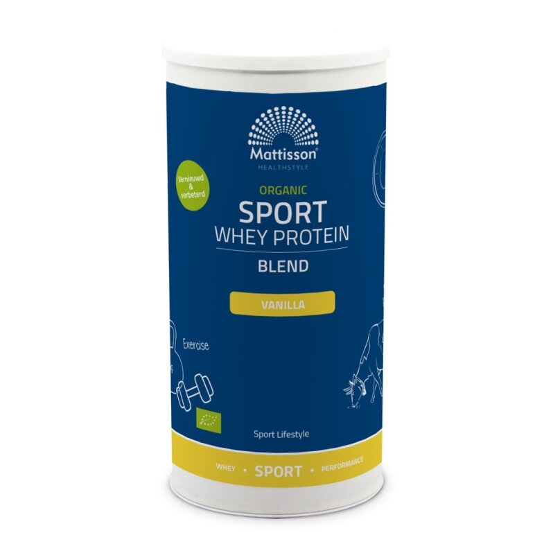 Biologische Sport Wei Prote&iuml;ne Blend 63% - Vanille - 450 g - Mattisson