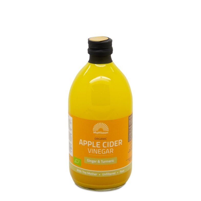 Biologische Apple Cider Vinegar (appelazijn) - Gember &amp; Kurkuma - 500ml - Mattisson