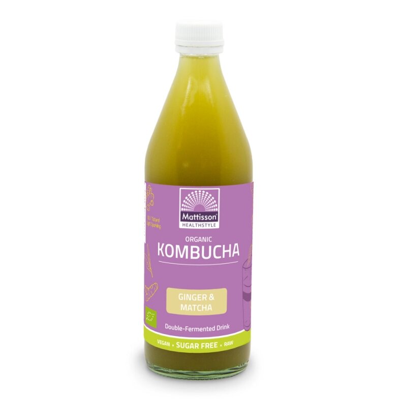 Biologische Kombucha - Gember &amp; Matcha - 500 ml - Mattisson