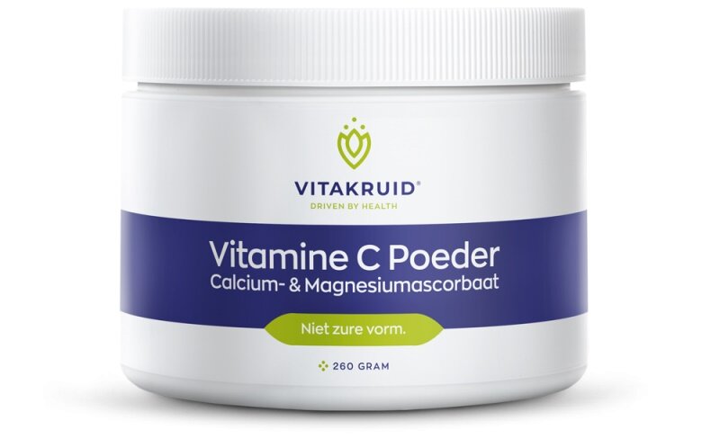 Vitamine C poeder Calcium- &amp; Magnesiumascorbaat - 160g - Vitakruid