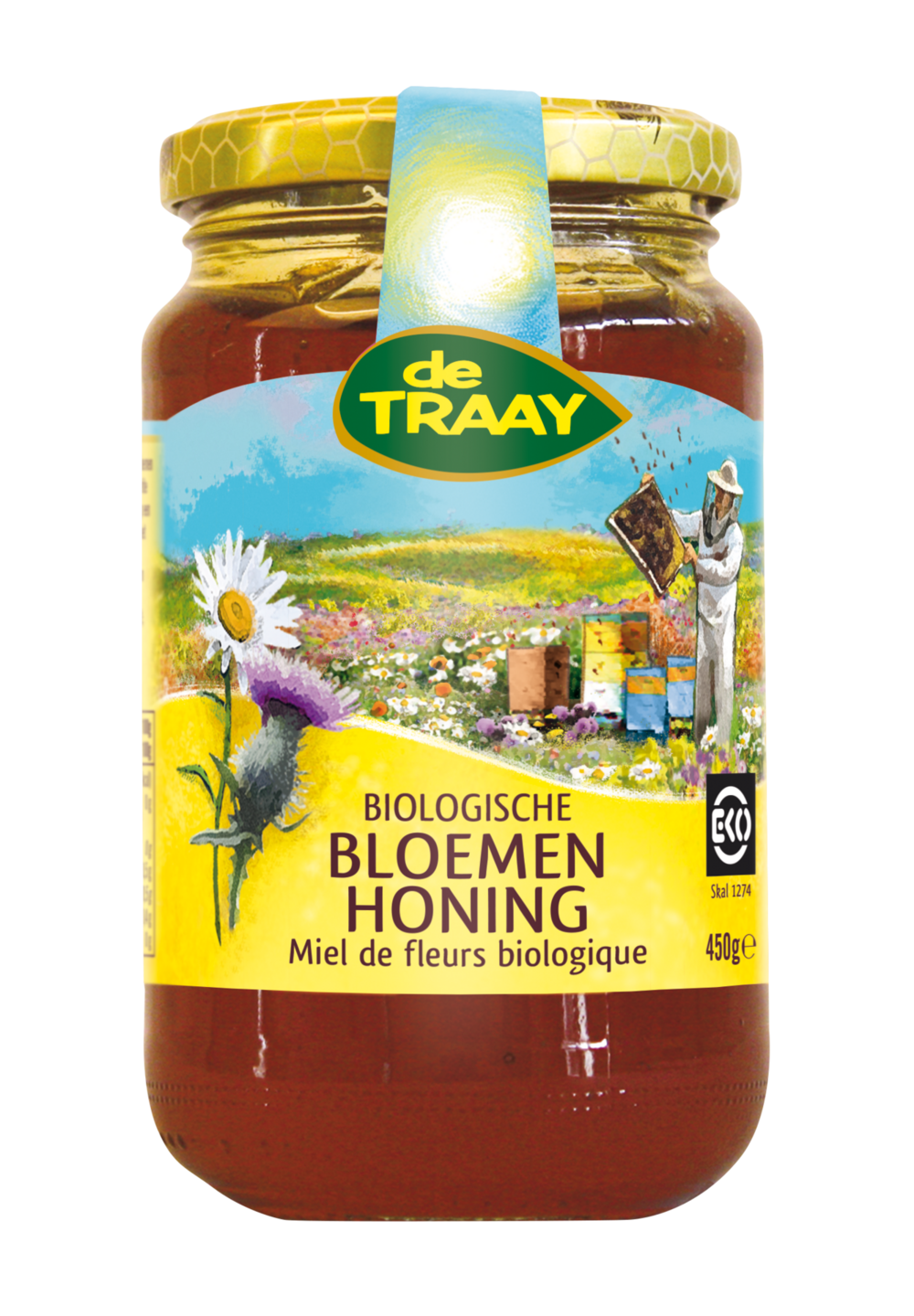 Bloemenhoning Vloeibaar BIO - 900 gram - De Traay