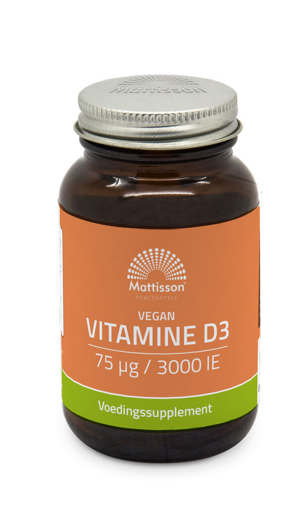 Vegan vitamine D3 - 75 mcg/3000 IE &ndash; 60 capsules - Mattisson