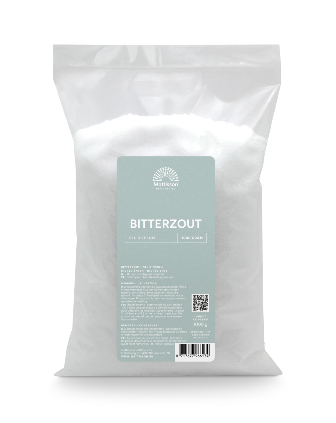 Bitterzout - Epsom Zout (Magnesiumsulfaat) - 1000 g - Mattisson