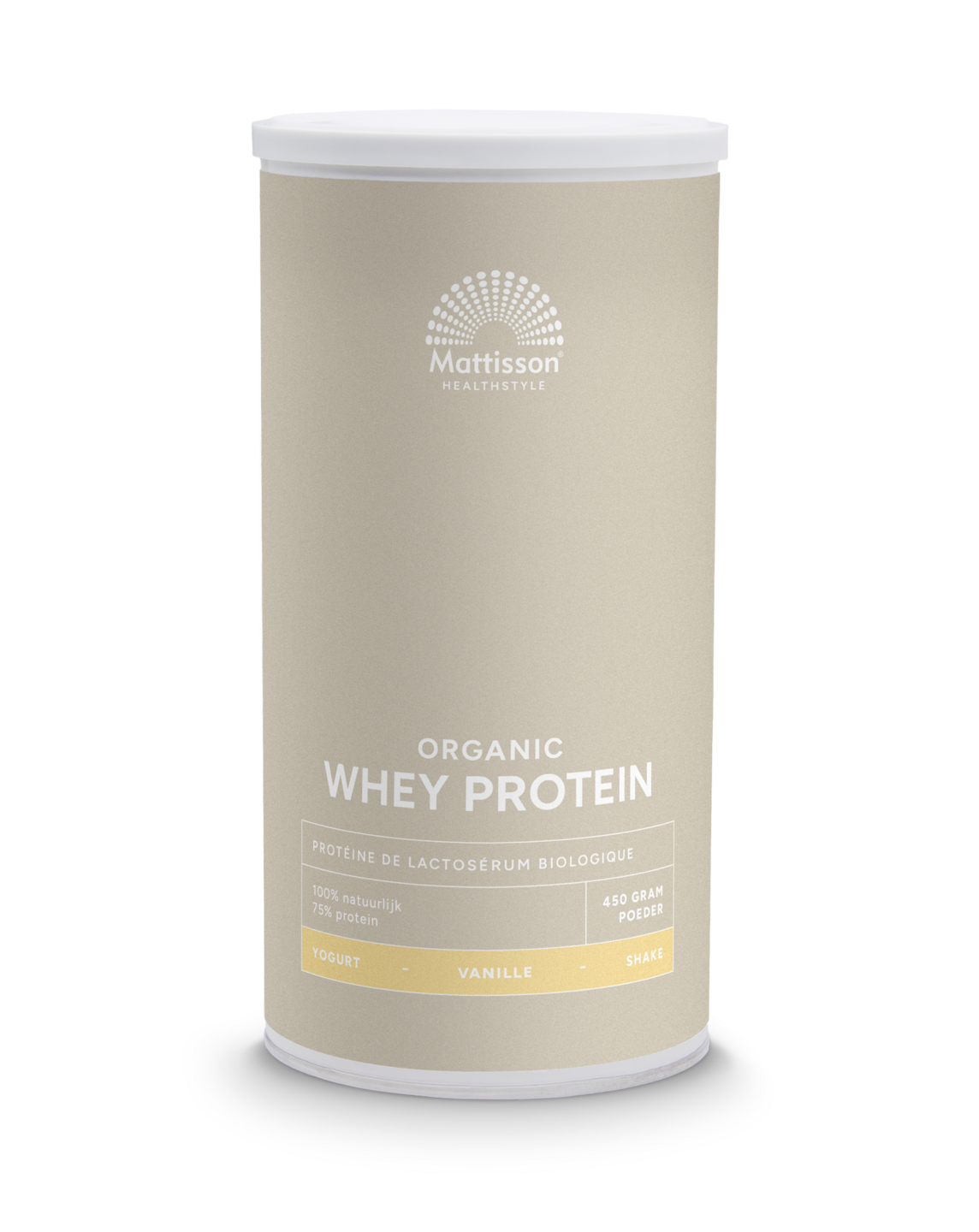 Wei Prote&iuml;ne Vanille Biologisch 75% - 450g - Mattisson