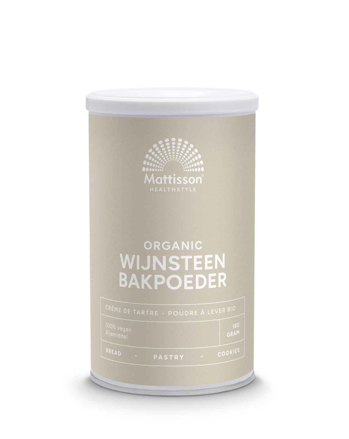 Biologische Wijnsteen Bakpoeder - 180 g - Mattisson