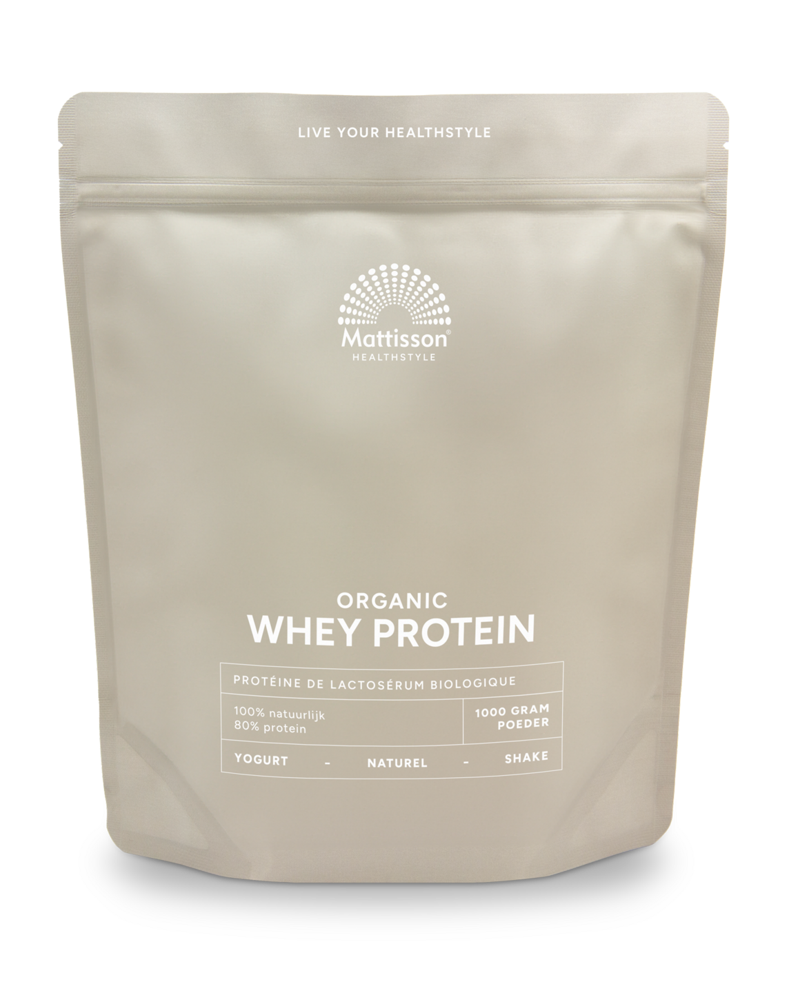 Biologische Wei Prote&iuml;ne Poeder Naturel 80% - 1000g - Mattisson