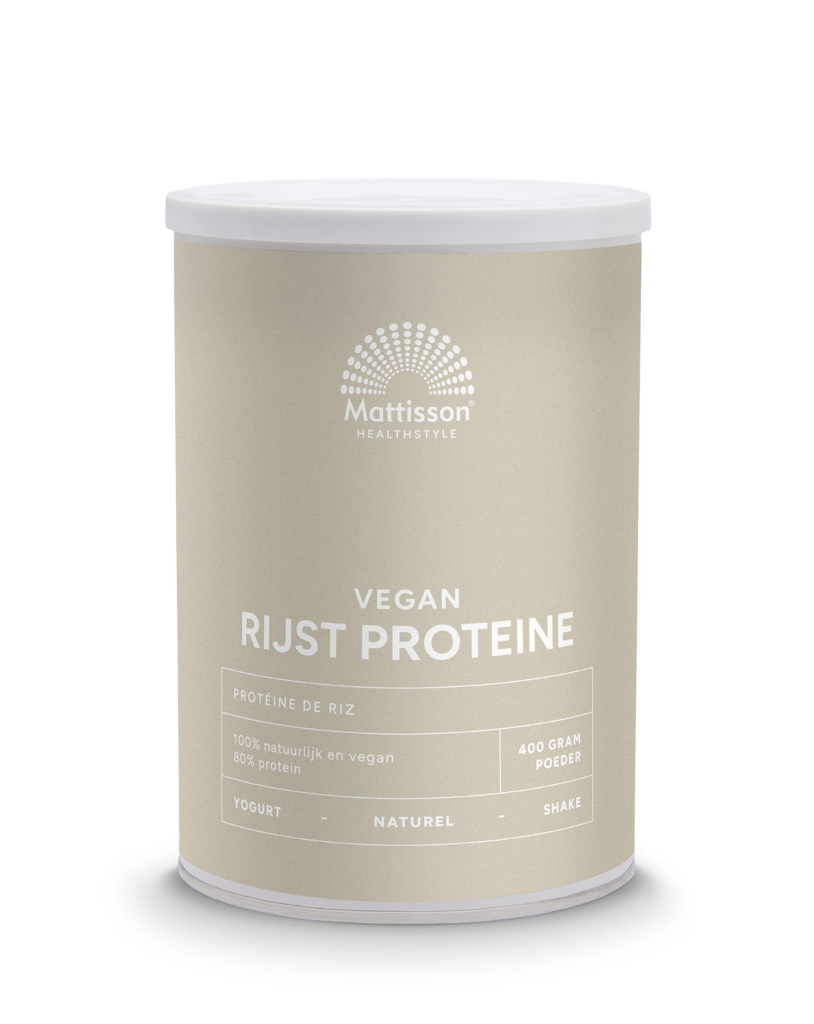 Rijst Prote&iuml;ne Poeder Naturel 80% - 400 g - Mattisson