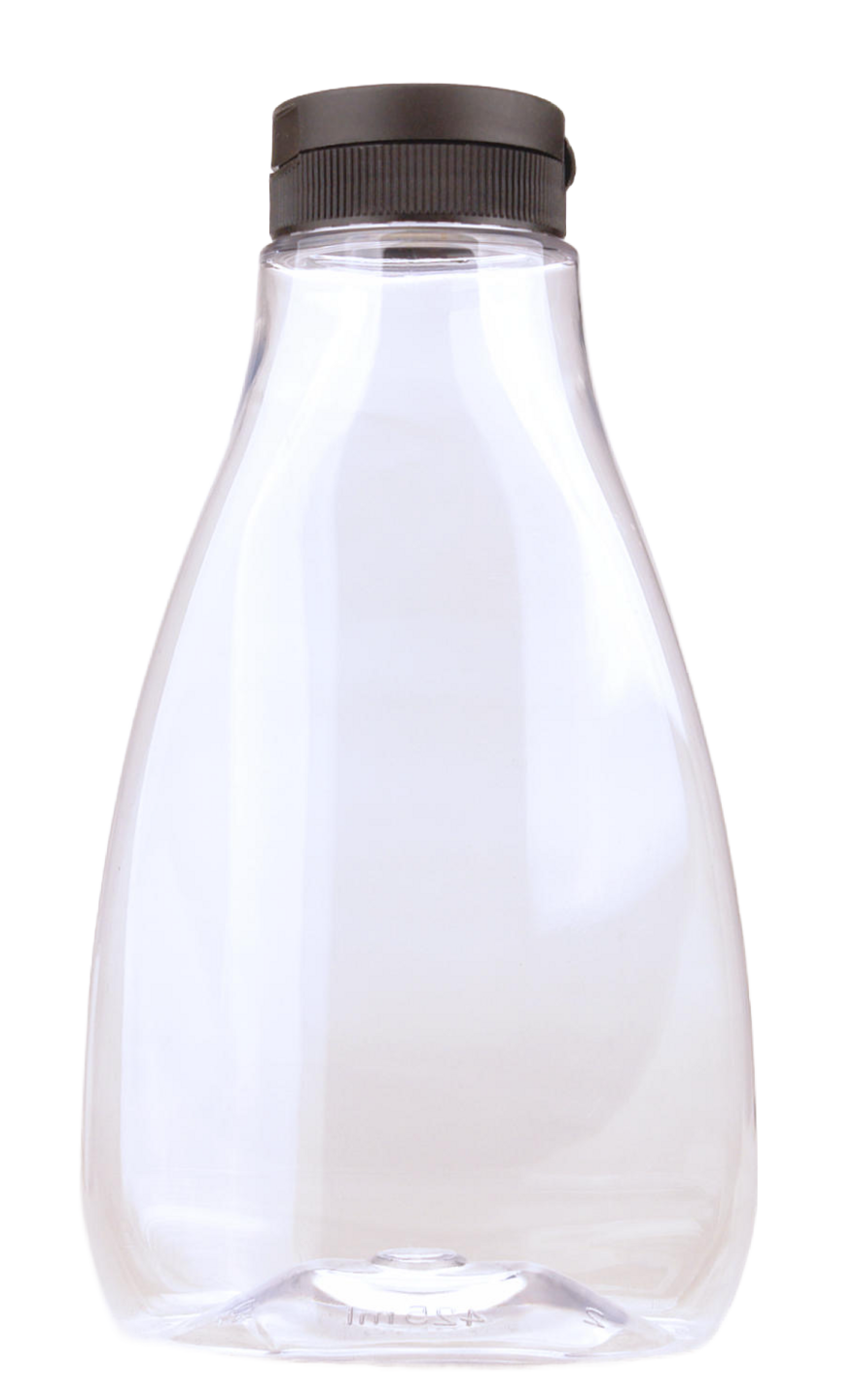 Sausfles 425ml PET met Zwarte Flip-Top Dop