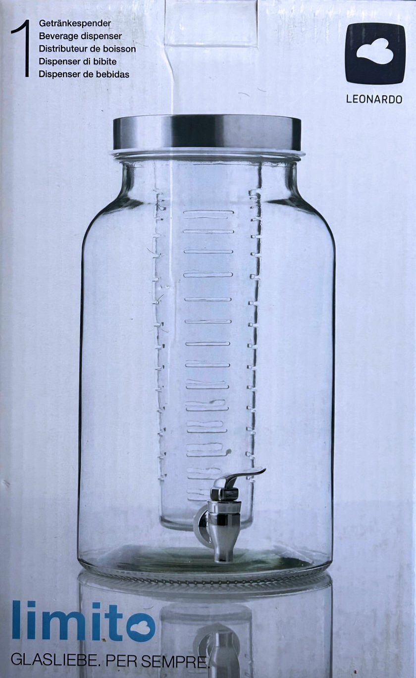 Leonardo Drankdispenser Succo - Glas - 7 Liter
