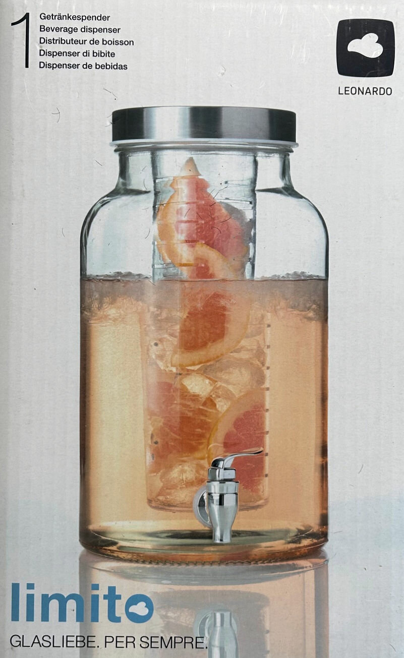 Leonardo Drankdispenser Succo - Glas - 7 Liter