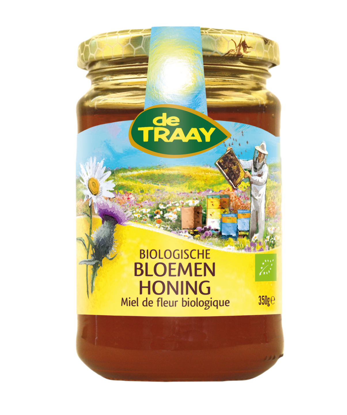 Bloemenhoning Vloeibaar BIO - 350 gram - De Traay